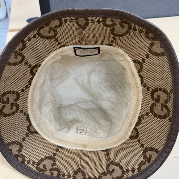 Gucci Tan and Brown Monogram Bucket Hat - Picture 5 of 5